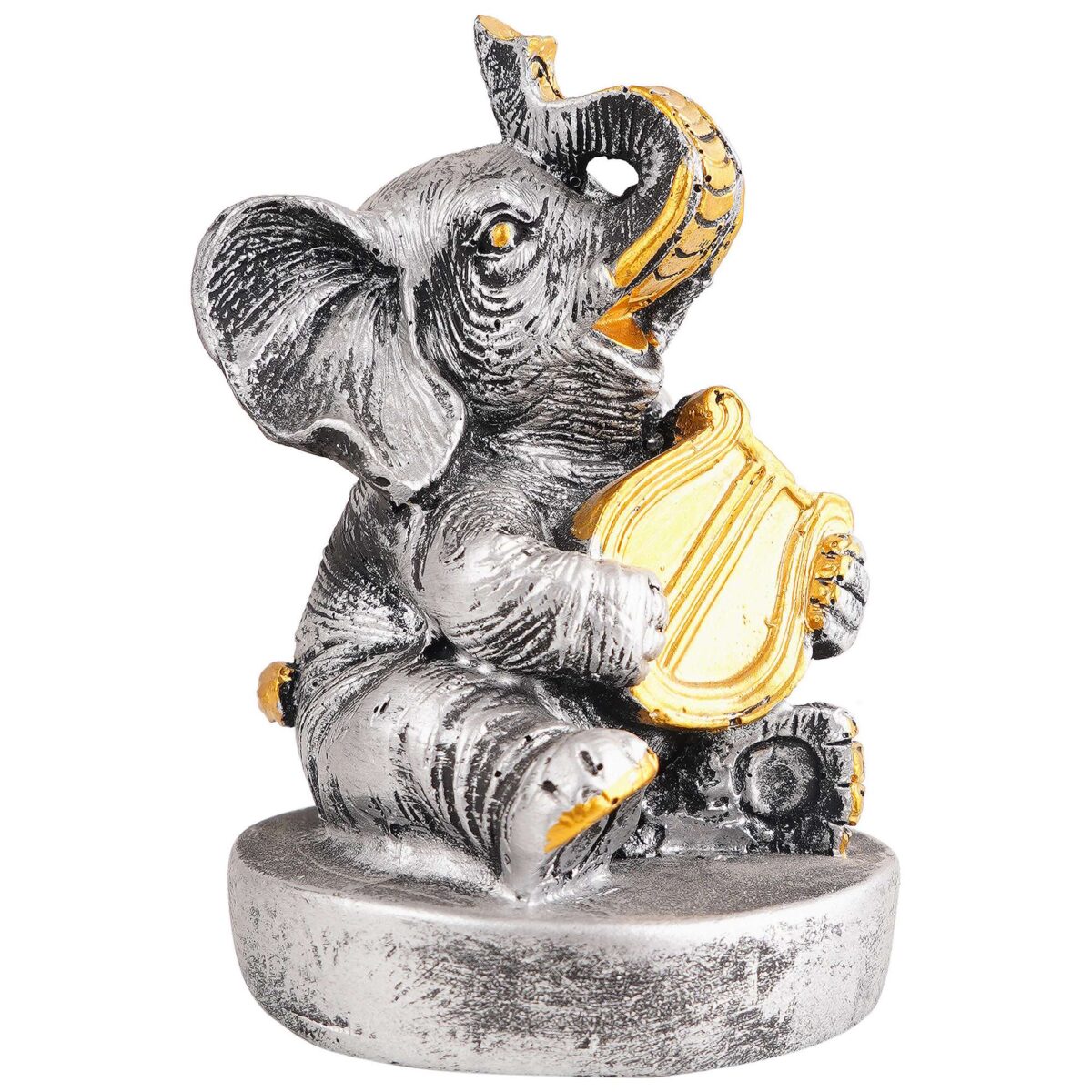 Resin Elephant Playing Musical Instrument Showpiece For Home Dcor Living Room Bedroom Table Top - Image 3