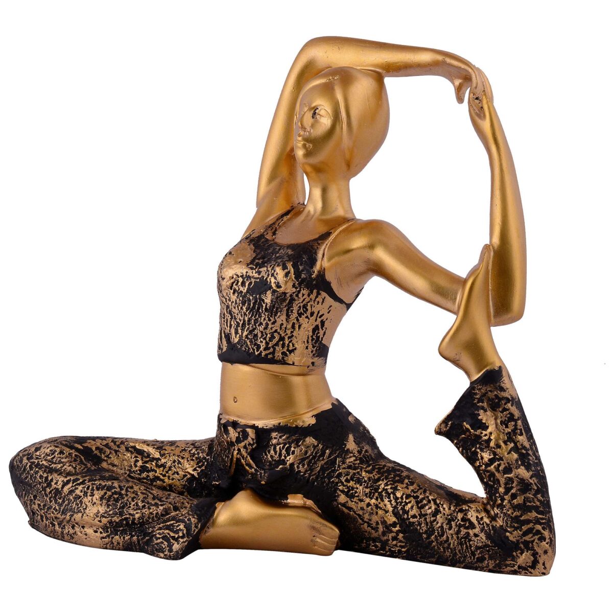 Suitable for home decor Yoga Posture Lady Statue Idol for Home Yoga Statue admirable piece of gift (golden) - Image 4