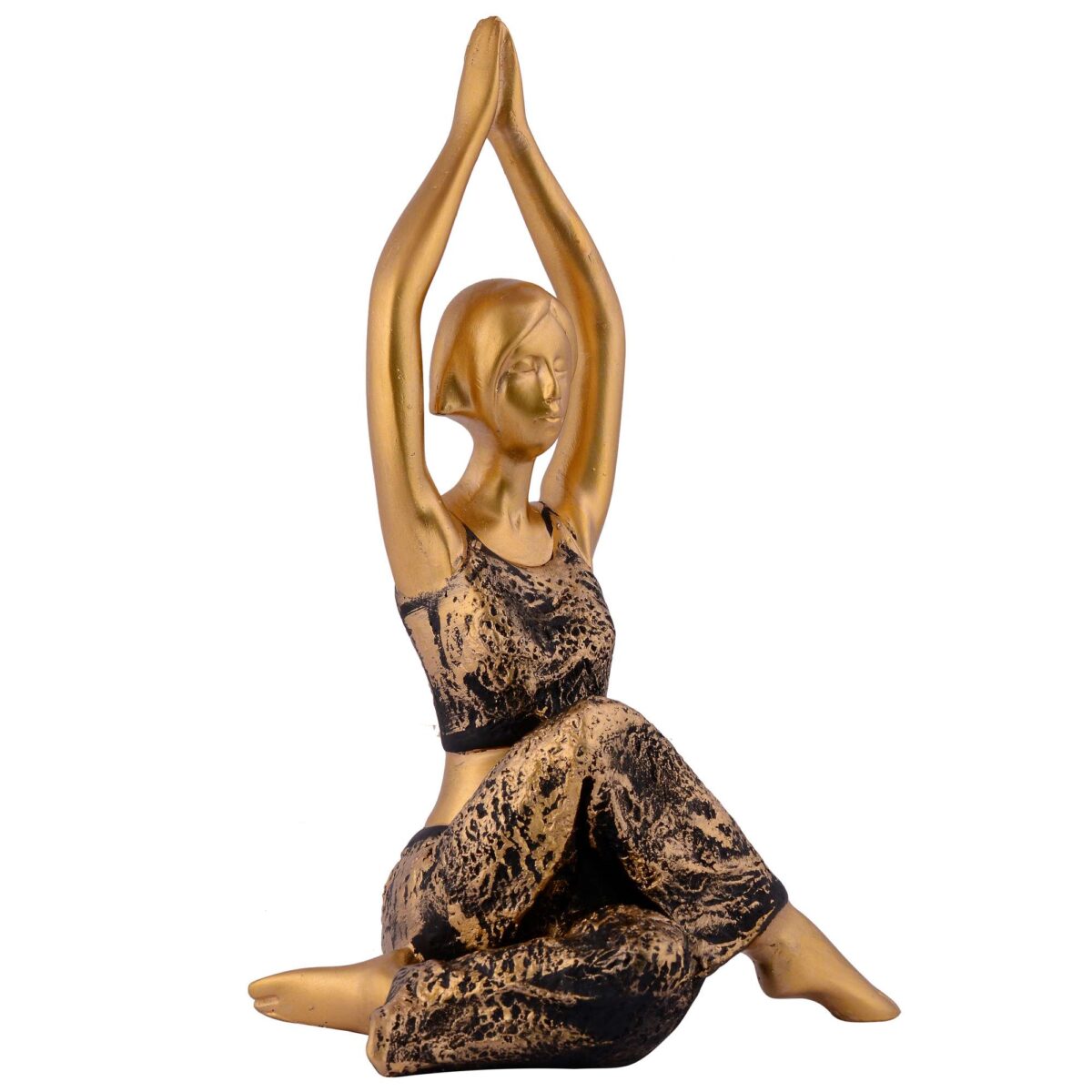 Suitable for home decor Yoga Posture Lady Statue Idol for Home Yoga Statue three pair admirable piece of gift (golden) - Image 2