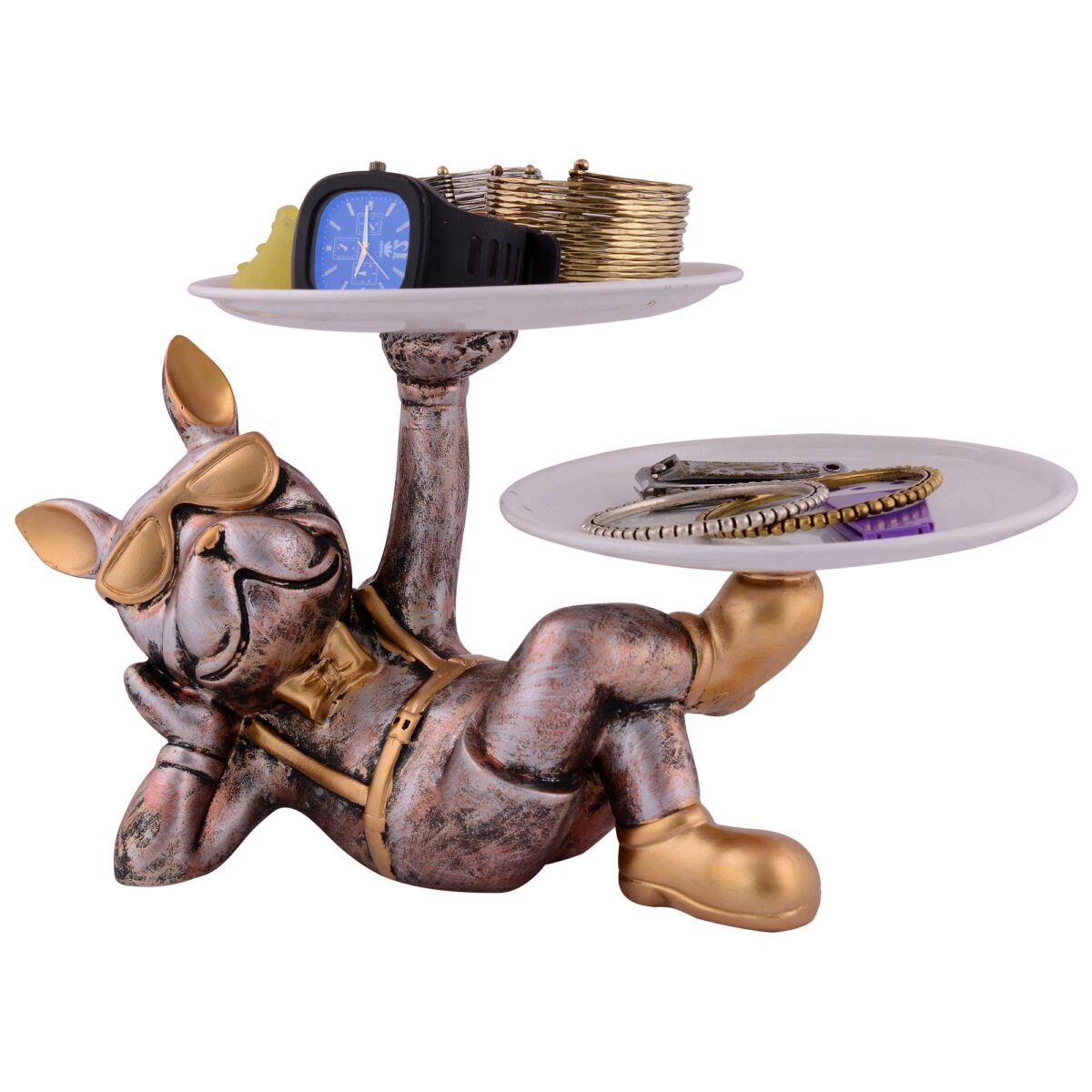 Cool Dog Showpiece with Plate for Home Dcor Item | Kitchen,Bedroom,Office,Dinning Table Decorative Item - Image 2