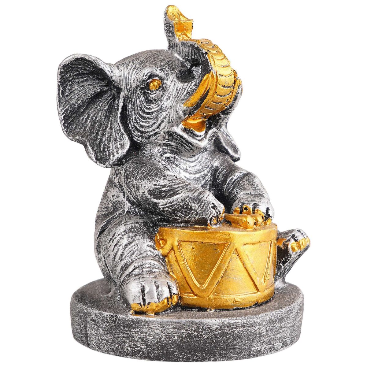 Resin Elephant Playing Musical Instrument Showpiece For Home Dcor Living Room Bedroom Table Top - Image 4