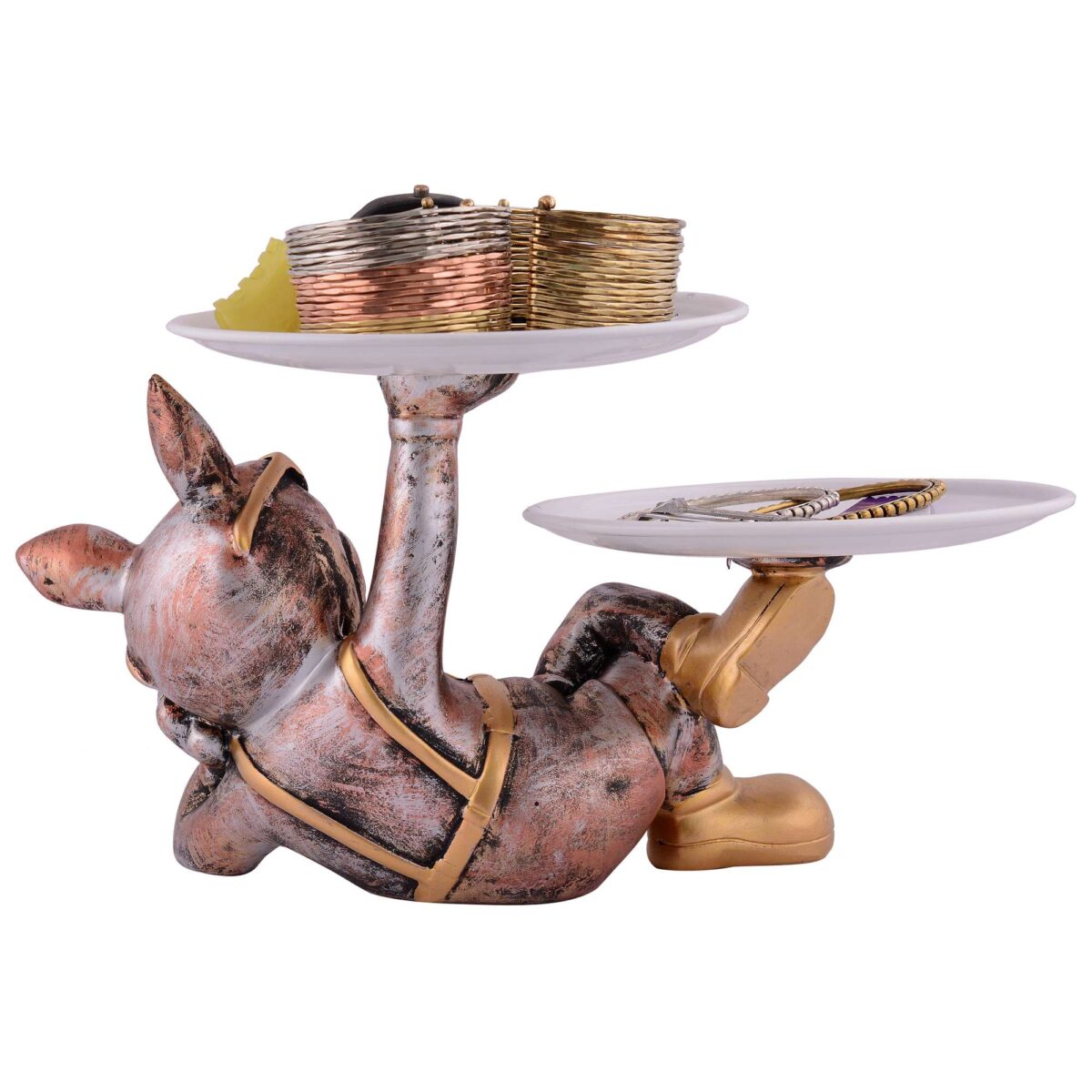 Cool Dog Showpiece with Plate for Home Dcor Item | Kitchen,Bedroom,Office,Dinning Table Decorative Item - Image 4