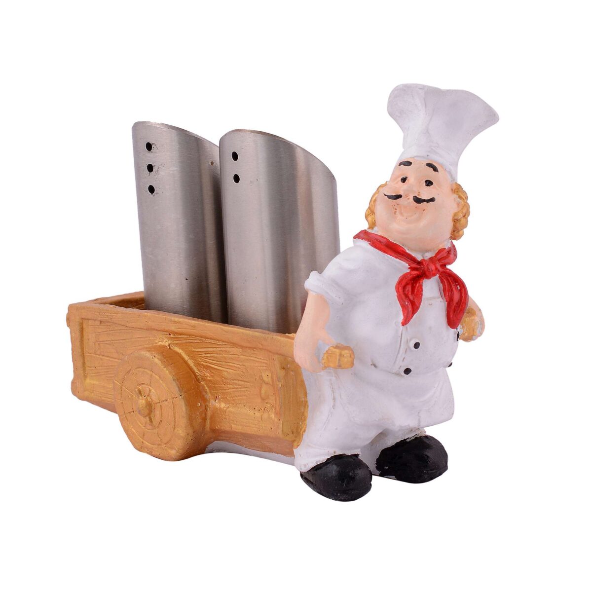 Resin Chef Figures Decorative Ornaments,Kitchen Decor,Cook Caf? Bar Statue, French Chef Figurines with Tray Message Board-1 - Image 4